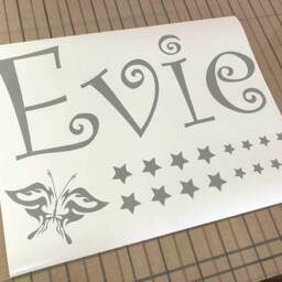Girls Name Wall Sticker With Butterfly & Stars, Art Decal, Girls Room Decor, Baby Nursery Decor - thumbnail 3