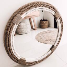 Large 80cm - 31.4Inch Hampton Nautical Coastal Beach House Country Style Round Rope Mirror Home Decor Large - thumbnail 2