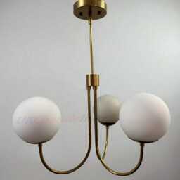 Modern Handmade Brass Globe Chandelier - Hannah Cafe Ceiling Light For Dining & Lounge - thumbnail 2