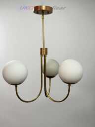 Modern Handmade Brass Globe Chandelier - Hannah Cafe Ceiling Light For Dining & Lounge - thumbnail 1