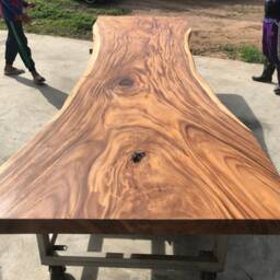 Custom Acacia Live Edge Dining Table, 100'' Length Rare Wood - thumbnail 2