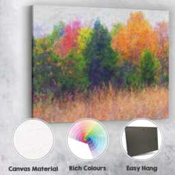 Vibrant Autumn Woodland Impressionist Forest Landscape Canvas Wall Art Print Decor Picture Ready To Hang - thumbnail 2