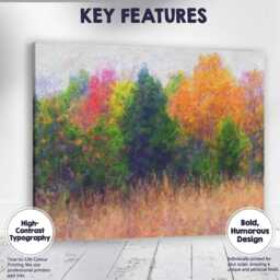 Vibrant Autumn Woodland Impressionist Forest Landscape Canvas Wall Art Print Decor Picture Ready To Hang - thumbnail 1
