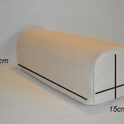 Cream Pair Faux Leather Classic Style Antimacassar Sofa Chair Arm Cap Protectors - thumbnail 3