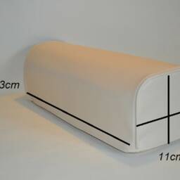 Cream Pair Faux Leather Classic Style Antimacassar Sofa Chair Arm Cap Protectors - thumbnail 2