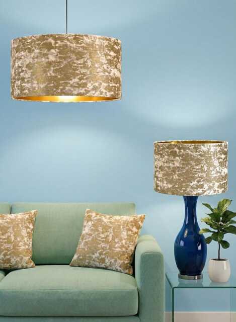 Handmade By Order Luxury Mink Gold Foild Velvet Drum Lamp Shade Pendant Light All Shapes & Sizes Available - image 1