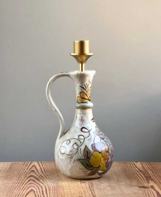 Vase Table Lamp. By Italian Ceramicist Elio Schiavon - No Shade. 33cm Tall. Unique There's Only One Of These - image 1
