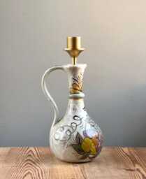 Vase Table Lamp. By Italian Ceramicist Elio Schiavon - No Shade. 33cm Tall. Unique There's Only One Of These - thumbnail 1