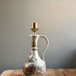 Vase Table Lamp. By Italian Ceramicist Elio Schiavon - No Shade. 33cm Tall. Unique There's Only One Of These - thumbnail 3