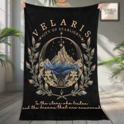 City Of Starlight Fleece Blanket, Acotar Reading Blanket Gift, Gift For Fan, Book Decor - thumbnail 2