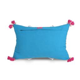Embroidered Pillow Cover, Multicoloured, Handmade, Bohemian, Peruvian, 14x21 Inches - thumbnail 4