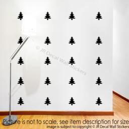 20 Merry Christmas Tree Wall Decals, Removable Xmas Decor - thumbnail 1