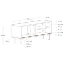 Wooden Multimedia Console, Handmade Tv Stand - Moreta - thumbnail 4