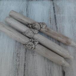 Candles, Set Of 3 Candles, Candles With Roses, Candles Applique, Wedding Candles, Centerpiece Decoration, Wediing Decoraion, Weddings - thumbnail 2