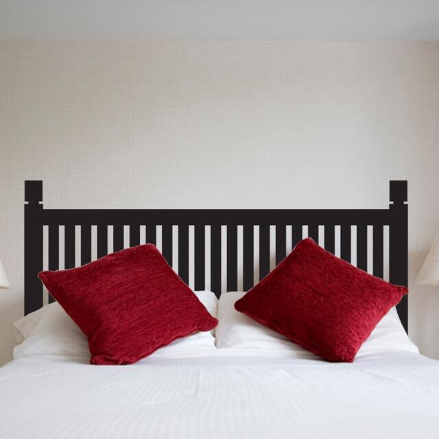 Wooden Slat Headboard Wall Decal - Removable Sticker - image 1