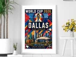 Dallas World Cup 2026 Host City - Football Print Gift Bespoke A5 A4 A3 Framed Or Unframed - thumbnail 1