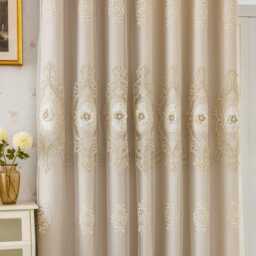 3 Colours Custom Double Layer Curtains With Intricate Lace Floral Embroidery For Living Room - thumbnail 4