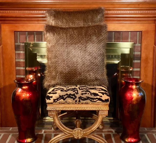 "2 Deertail Fancy Faux Fur Pillow Shams/20""x20" - image 1