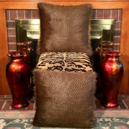 "2 Deertail Fancy Faux Fur Pillow Shams/20""x20" - thumbnail 3