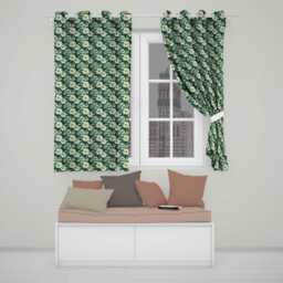 Soft Watercolor Daisy Bloom Seamless Pattern Artistic Floral Background Readymade Eyelet Ring Top Thermal 100% Blackout Curtains - thumbnail 1