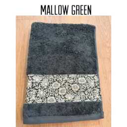 Guest Towel Egyptian Cotton William Morris Fabric Trim/Brother Rabbit Mallow Forest Green Sweet Briar Snakeshead Goldenlily - thumbnail 3