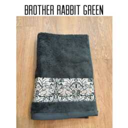 Guest Towel Egyptian Cotton William Morris Fabric Trim/Brother Rabbit Mallow Forest Green Sweet Briar Snakeshead Goldenlily - thumbnail 2