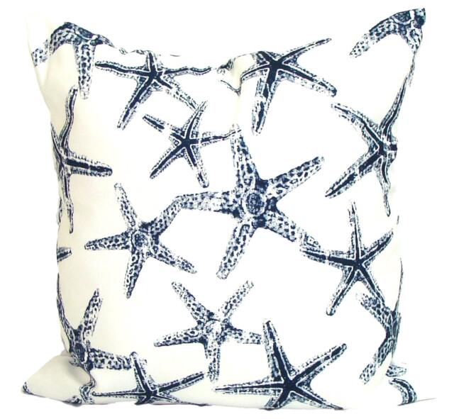 Nautical Pillow Covers, Blue Outdoor Covers, Cover For A 20x20, 16x16, 18x18 Pillow, All Sizes - image 1