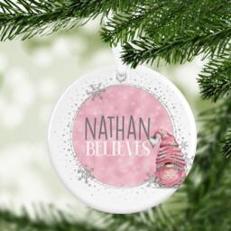Gonk Gonks Christmas Personalised Pink Kids Gift Present Keepsake Novelty Bauble Tree Xmas Son Mum Girlfriend Dad Daughter - thumbnail 2