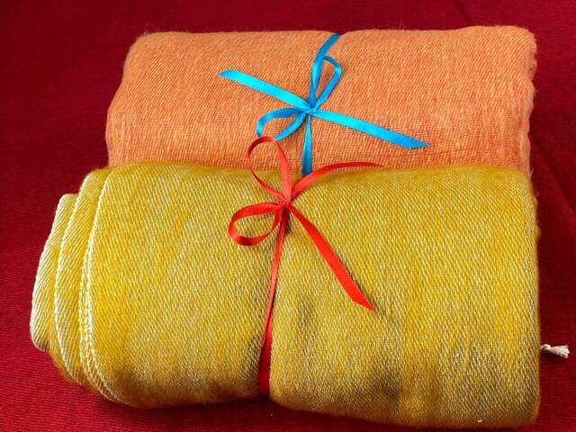 Handmade Twoyak Wool Blanket Soft Oversized Meditation Shawl - image 1