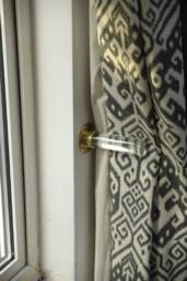 Clear Curtain Tie Backs - Pair - Brass & Lucite Tieback Modern Back - thumbnail 1