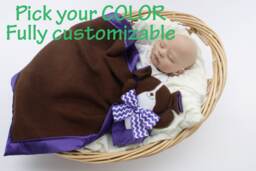 Hound Dog Security Blanket Customizable Baby Lovey With Satin