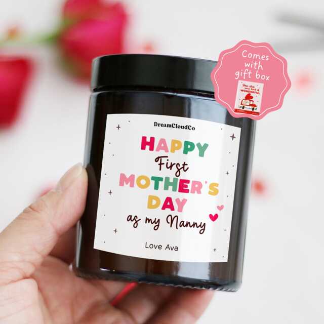 First Mother's Day Gift For Nanny Gran From Bump Baby - Personalized Candle Present Grandma - image 1
