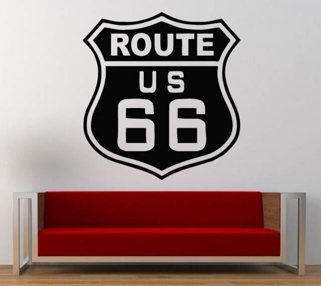 Route 66 Road Sign Wall Graphic Decal Sticker Vinyl Mural Leaving Bedroom Room Home Decor Free Shipping L276 - image 1