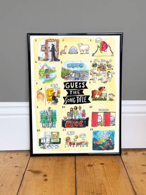 Guess The Song Title Print - Music Trivia Game, Pun Gifts - image 1