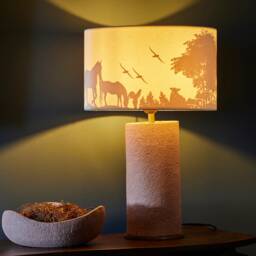 Handmade Ceramic Table Lamp Farm View Lampshade, Rustic Home Decor - thumbnail 4