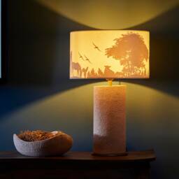 Handmade Ceramic Table Lamp Farm View Lampshade, Rustic Home Decor - thumbnail 3