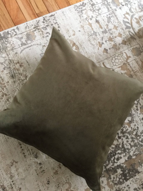 Designer Fabric Moss Green Velvet Pillow Cover Euro Sham 16 18 20 22 24 26 Cushion Nursery Extra Long Lumbar - image 1