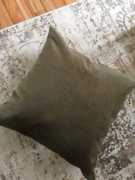 Designer Fabric Moss Green Velvet Pillow Cover Euro Sham 16 18 20 22 24 26 Cushion Nursery Extra Long Lumbar - thumbnail 1