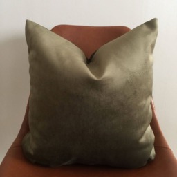 Designer Fabric Moss Green Velvet Pillow Cover Euro Sham 16 18 20 22 24 26 Cushion Nursery Extra Long Lumbar - thumbnail 2