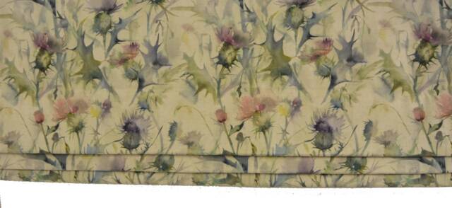 Voyage Decoration - Cirsium Damson/Natural Professionally Made Roman Blind - image 1