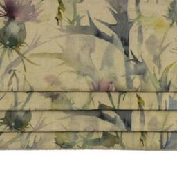 Voyage Decoration - Cirsium Damson/Natural Professionally Made Roman Blind - thumbnail 2