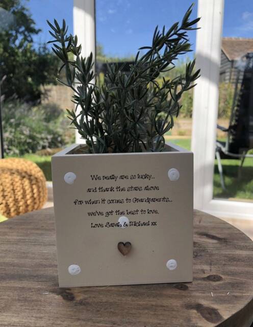 Grandparents Personalised Flower/Plant Pot Grandad Gift Shabby Chic Style. Nana Grandad Nanny Or Any Name You Require. Christmas Birthday - image 1