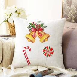 Christmas Bell Chenille Cushion Cover Double Sided Holiday Decor - thumbnail 2