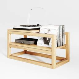 Vinyl Record Storage, Player Stand, Media Console Kunsst - thumbnail 2