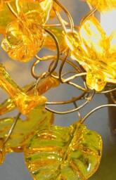 Handmade Resin Flower Bouquet Wall Light - Yellow Orange Bedside Lamp - thumbnail 2