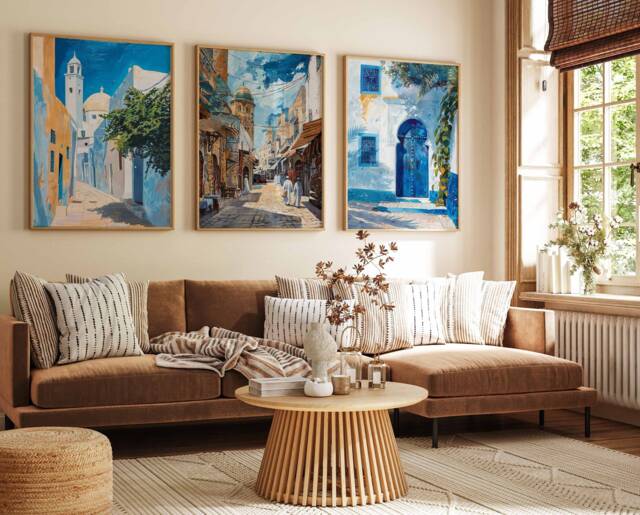 Set Of 3 Tunis Travel Posters, Tunisia Prints, Art, Islamic Wall Decor, Muslim Gift, Tunisian Gift - image 1