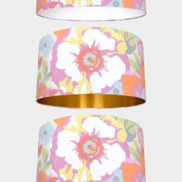 Flower Power Floral Lampshade With Gold Silver Or White Lining Option For Ceiling Lamp Base, 20cm To 50cm ??, Handmade By Vivid Shades - thumbnail 3