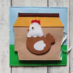 Felt Farm Busy Book Page Montessori Sensory Toy - 1-4 Year - thumbnail 4