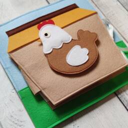 Felt Farm Busy Book Page Montessori Sensory Toy - 1-4 Year - thumbnail 2