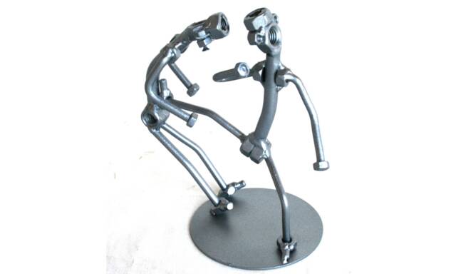 Scrap Metal Male Karate Nuts & Bolts Award, Taekwondo Lover Gift, Martial Art Gift Sculpture For Man Trophy Him, Prize - image 1